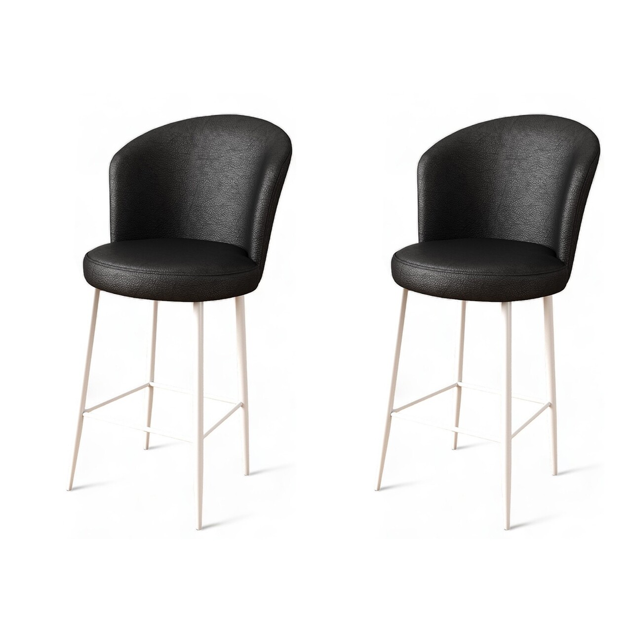 Set scaun de bar (2 bucăți), Hanah Home, Uras, Alb/Negru - imagine 5